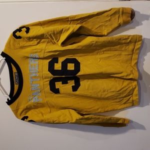 PLC mustard yellow Panthers long sleeved tee boys 14XL